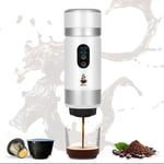 Obıess Taşınabilir Espresso Kahve Makinesi Beyaz Şarjlı Kapsül ve Öğütülmüş Kahve ile Uyumlu V3