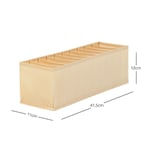 Ocean Home Textile 10 Bölmeli Bej Balıksırtı Çekmece Düzenleyici 11 X 41,5 X 12 Cm
