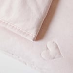 Ocean Home Textile %100 Pamuk Penye Pembe Kalp Nakışlı Bebek Çok Amaçlı Örtü 90 X 120 Cm