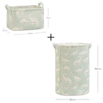Ocean Home Textile 2'li Çocuk Odası Dinozor Sepet Set 1 Adet 30 x 21 x 18/36 x 48 cm