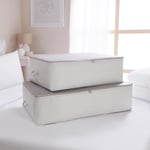 Ocean Home Textile 2'li Gri Renk Stuff & Things Baza Altı Hurç Set