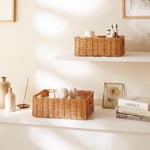 Ocean Home Textile 2'li Yıkanabilir Bej Pp Rattan Sepet Set 30 X 20 X 11 / 36 X 26 X 12 Cm