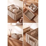 Ocean Home Textile 2'li Yıkanabilir Gri Pp Rattan Sepet Set 30 X 20 X 11 / 36 X 26 X 12 Cm