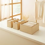 Ocean Home Textile 3'lü 6 Bölmeli Bej Balıksırtı Çekmece İçi Düzenleyici Kutu Set