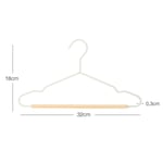 Ocean Home Textile 3'lü Ahşap Destekli Mat Mint Renk Kauçuk Kaplamalı Metal Çocuk Giysi Askısı 18 X 32 X 0.3 Cm