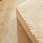 Ocean Home Textile 3'lü Bej Balıksırtı Destekli Kutu Hurç Set 48 X 40 X 30 Cm