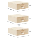Ocean Home Textile 3'lü Küçük Boy Bej Balıksırtı Destekli Hurç Set 31 X 38 X 12 Cm