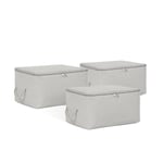 Ocean Home Textile 3'lü Küçük Boy Gri Balıksırtı Hurç Set 30 X 22 X 18 Cm