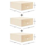 Ocean Home Textile 3'lü Orta Boy Bej Balıksırtı Destekli Hurç Set 45 X 55 X 18 Cm