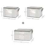 Ocean Home Textile 3'lü Pvc Pencereli Stuff & Things Gri Çizgili Hurç Set
