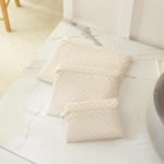Ocean Home Textile 3'lü Su Geçirmez Pvc Astarlı Bej Dama Desen Islak Kuru Çantası 20 X 13 / 24 X 20 / 30 X 24 Cm