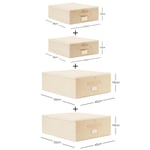 Ocean Home Textile 4'lü Bej Balıksırtı Destekli Hurç Set 2 Adet 31 X 38 X 12 + 45 X 55 X 18 Cm