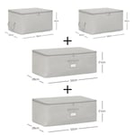 Ocean Home Textile 4'lü Gri Balıksırtı Hurç Set 2 Adet 30 X 22 X 18 / 2 Adet 52 X 28 X 21 Cm