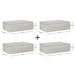 Ocean Home Textile 4'lü Mega Boy Gri Balıksırtı Baza Altı Hurç Set 74 X 46 X 22 Cm