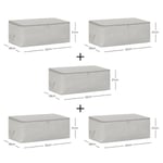 Ocean Home Textile 5'li Orta Boy Gri Balıksırtı Hurç Set 52 X 28 X 21 Cm