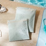 Ocean Home Textile 5'li Su Geçirmez Pvc Astarlı Mint Dama Desen Islak Kuru Çanta Seti 20 X 13 / 24 X 20 / 30 X 24 / 28 X 30 / 30 X