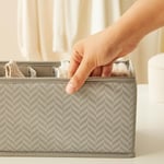 Ocean Home Textile 6 Bölmeli Gri Balıksırtı Çekmece İçi Düzenleyici Kutu 13 X 28 X 13 Cm