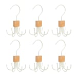 Ocean Home Textile 6'lı 6 Kancalı Mat Beyaz Renk Kauçuk Kaplamalı Metal Çok Amaçlı Askı 14 X 7 Cm
