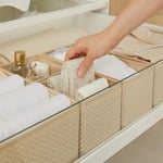 Ocean Home Textile 6'lı Bej Balıksırtı Çekmece İçi Düzenleyici Kutu 2 Adet 28 X 28 X 13 / 2 Adet 28 X 13 X 13 / 2 Adet 14 X 14 X 1