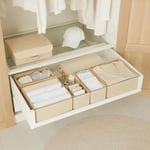 Ocean Home Textile 6'lı Bej Balıksırtı Çekmece İçi Düzenleyici Kutu 2 Adet 28 X 28 X 13 / 2 Adet 28 X 13 X 13 / 2 Adet 14 X 14 X 1