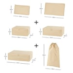 Ocean Home Textile 6'lı Bej Balıksırtı Bavul İçi Düzenleyici Set