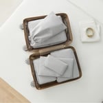 Ocean Home Textile 6'lı Gri Balıksırtı Bavul İçi Düzenleyici Set