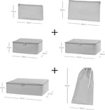Ocean Home Textile 6'lı Gri Balıksırtı Bavul İçi Düzenleyici Set
