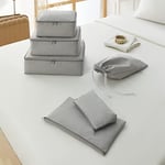 Ocean Home Textile 6'lı Gri Balıksırtı Bavul İçi Düzenleyici Set