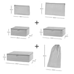 Ocean Home Textile 6'lı Gri Balıksırtı Bavul İçi Düzenleyici Set