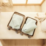 Ocean Home Textile 6'lı Mint Dama Desen Pamuklu Bavul İçi Düzenleyici Set