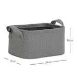 Ocean Home Textile Antrasit Renk Dokulu Kumaş Sepet 24 X 17 X 12 Cm