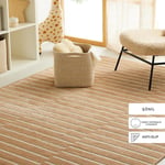 Ocean Home Textile Bej Renk Çizgi Desenli Şönil Halı Kilim 120 X 180 Cm