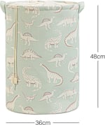 Ocean Home Textile Çocuk Odası Ağzı Büzgülü Dinozor Oyuncak Sepeti 36 x 48 cm