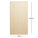 Ocean Home Textile Ekru Renk Karo Desenli Jüt Halı Kilim 80 X 150 Cm