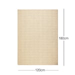 Ocean Home Textile Ekru Renk Karo Desenli Jüt Halı Kilim 120 X 180 Cm