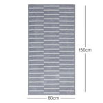 Ocean Home Textile Gri Renk Çizgi Desenli Şönil Halı Kilim 80 X 150 Cm