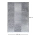 Ocean Home Textile Gri Renk Çizgi Desenli Şönil Halı Kilim 120 X 180 Cm