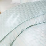 Ocean Home Textile Pamuklu Kapitoneli Açık Mavi Renk Çizgi Desen Tek Kişilik Yatak Örtüsü Seti 1 Adet 180 X 230 / 1 Adet 50 X 70 C