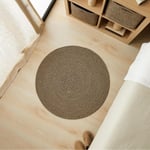 Ocean Home Textile Siyah Kırçıllı Jüt Halı Kilim Ø 80 Cm