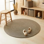 Ocean Home Textile Siyah Kırçıllı Jüt Halı Kilim Ø 120 Cm