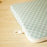 Ocean Home Textile Su İtici Leke Tutmaz Mint Dama Desen Tablet Taşıma Çantası / Kılıfı 32.5 X 24 X 2 Cm