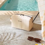 Ocean Home Textile Termal Astarlı Su İtici Leke Tutmaz Jüt Keten Makyaj Çantası 25 X 15 X 12.5 Cm