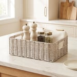 Ocean Home Textile Yıkanabilir Gri Pp Rattan Sepet 36 X 26 X 12 Cm