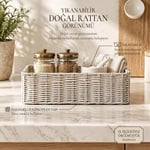 Ocean Home Textile Yıkanabilir Gri Pp Rattan Sepet 30 X 20 X 11 Cm