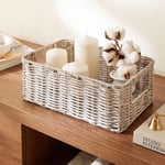 Ocean Home Textile Yıkanabilir Gri Pp Rattan Sepet 30 X 20 X 11 Cm