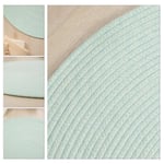Ocean Home Textile Yıkanabilir Mint Kırçıllı Pamuklu Halı Kilim Ø 120 Cm