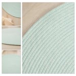 Ocean Home Textile Yıkanabilir Mint Kırçıllı Pamuklu Halı Kilim Ø 80 Cm