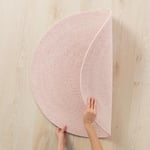 Ocean Home Textile Yıkanabilir Pembe Kırçıllı Pamuklu Halı Kilim Ø 80 Cm