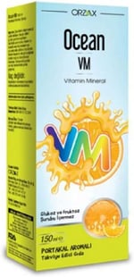 Ocean VM Vitamin Mineral Portakal Aromalı Şurup 150 mL
