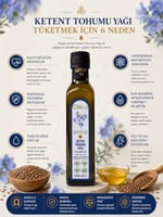 Oiliva Soğuk Sıkım Keten Tohumu Yağı 250ml –%100 Doğal, Katkısız, Omega-3 Zengini, Cam Şişede Saf Yağ